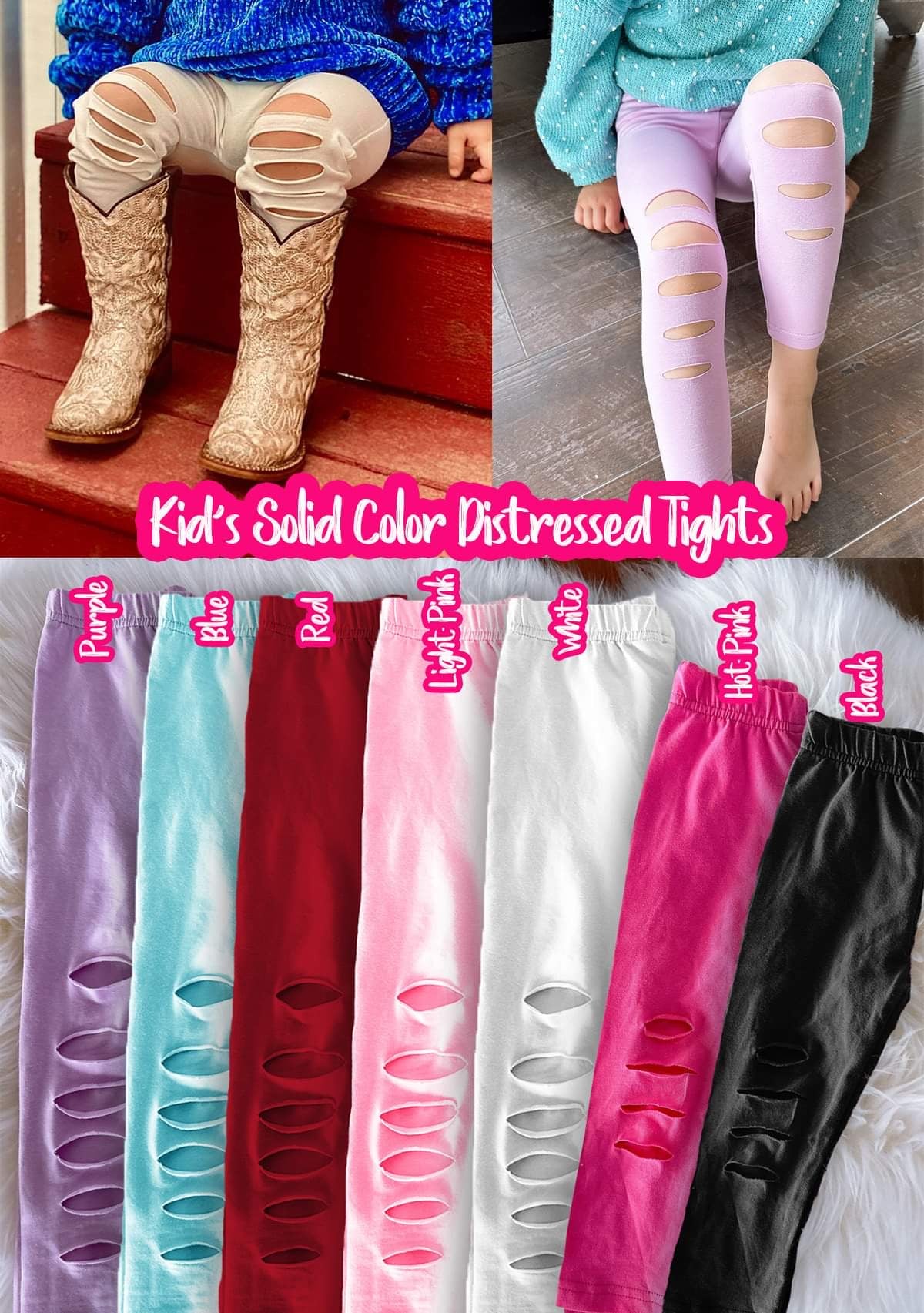 Girls distressed outlet leggings