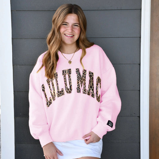 Adult LULU MAC Light Pink Leopard Sweatshirt